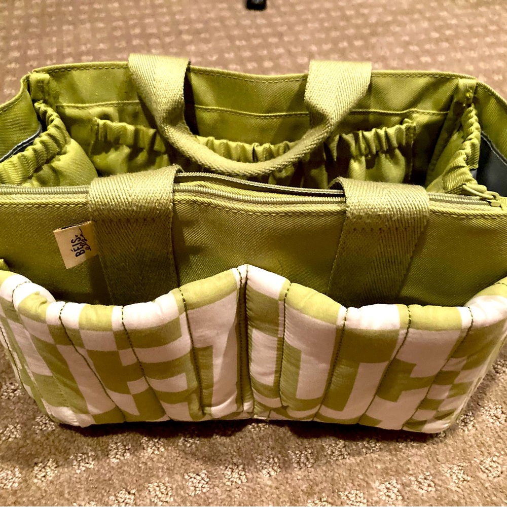 BEIS Green and White diaper caddy